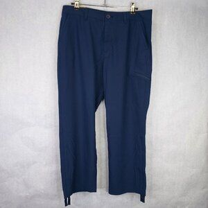Eddie Bauer Ripstop Crop Pant Women's 6 Navy Blue Cargo Pocket Ankle Drawstring